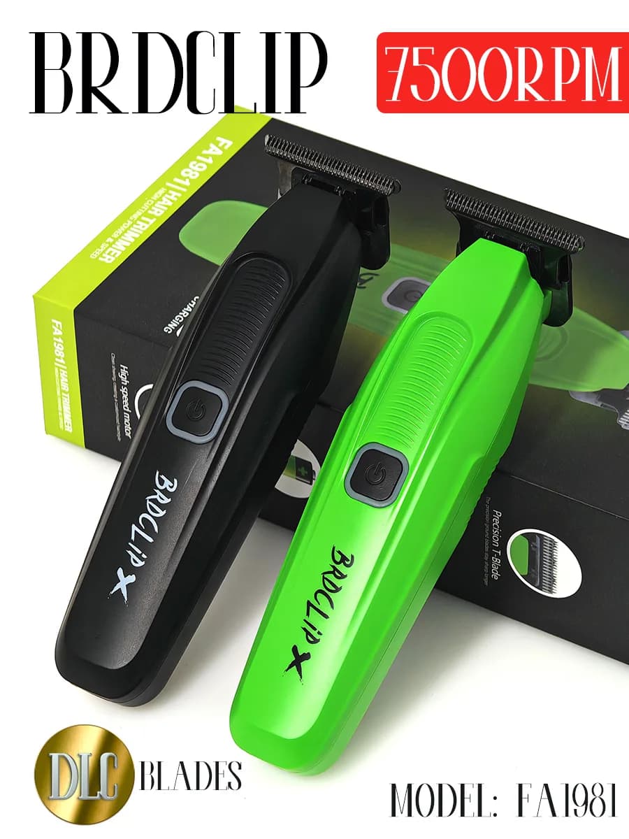 New BRDCLIP FA1981 Professional Electric Trimmer for Man X Series 7500 RPM Haircut 1500mAh DLC Lama Barbiere Machine