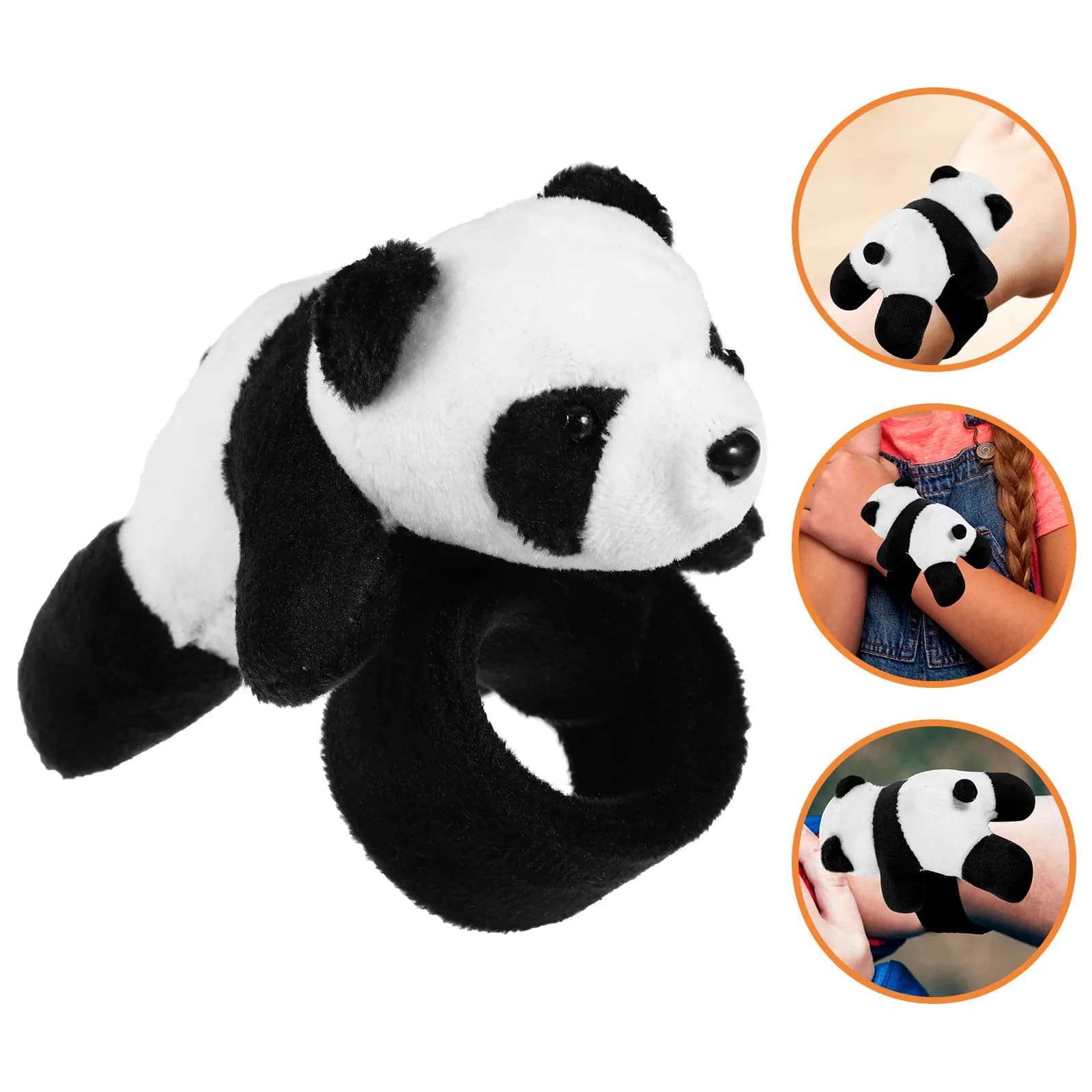 Braccialetto a tema giungla con panda, peluche morbido e sicuro per bambini, ragazzi e adulti, ideale come bomboniera per feste di compleanno