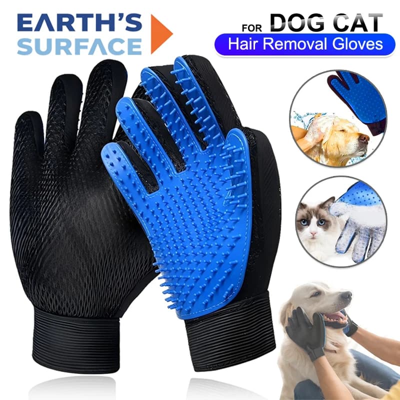 Dog Cat Hair Removal Gloves Pet Beauty Cleaning Brush Plastic Durable Convenient Cat/Dog Massage Gloves Pet Hair Removal Tools