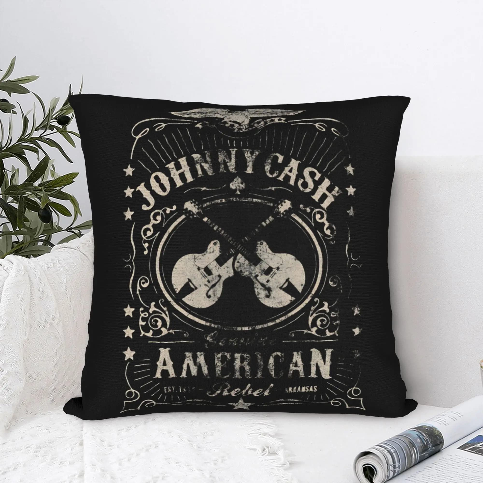 Car decorations Johnny Cash 2026 tour Decorative cushions with zipper in different sizes
