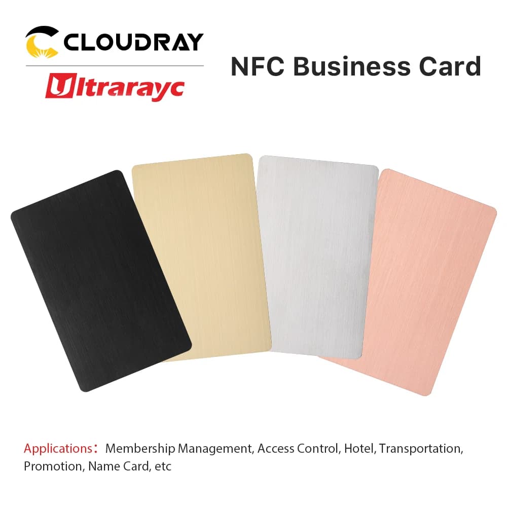 Ultrarayc NFC Chip in metallo vuoto biglietto da visita in acciaio satinato e PVC ibrido nascosto NFC controllo accessi incisione laser carta fai da te