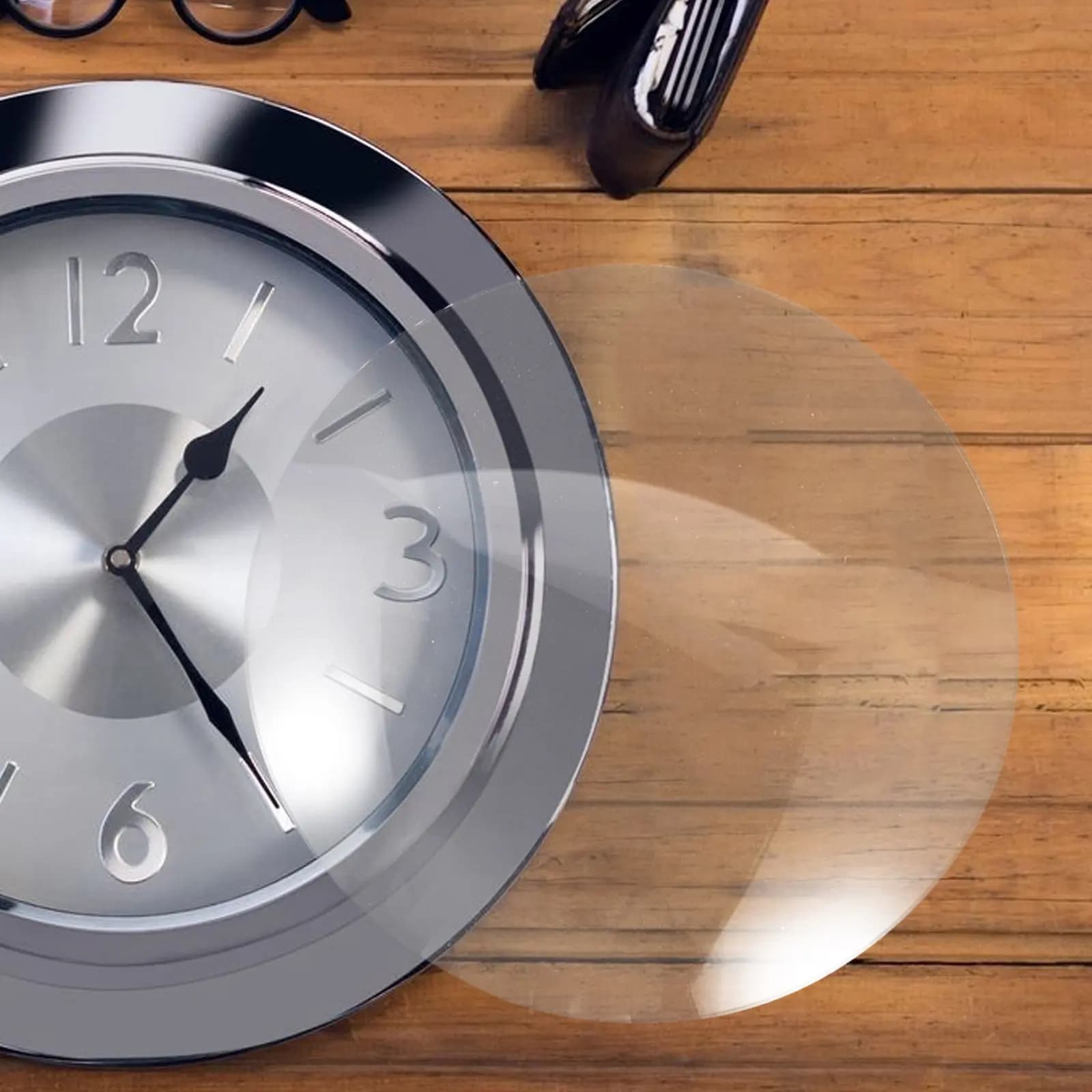 Vetro di Ricambio Curvo a Cupola per Orologio da Parete o da Tavolo, Vetro Convesso Trasparente Rotondo per Accessori Orologio, Soggiorno, Ufficio