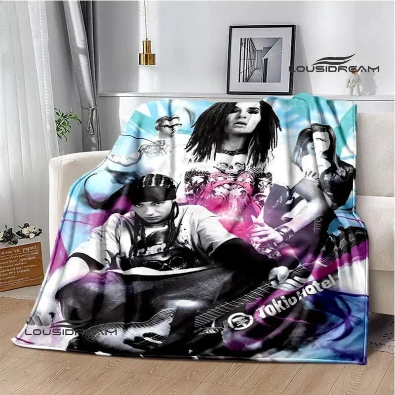Coperte stampate della band rock Tokio Hotel, coperta da picnic, coperta calda, coperte da viaggio per la casa, rivestimenti per letto, regalo di compleanno