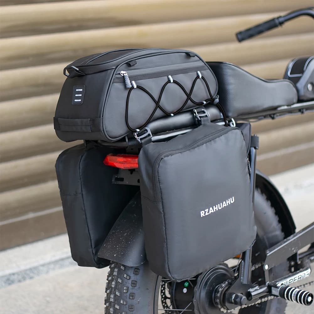 RZAHUAHU Rear Seat Bag for Bicycle Bag Back Seat Bag for Night Reflective Bicycle Multiple Pockets Cycling Accessories