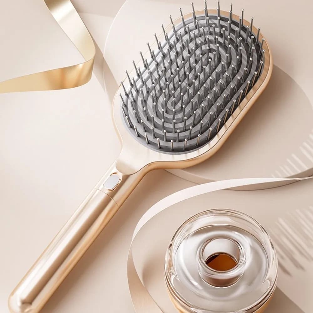 Spazzola per capelli morbidi con ago in acciaio, spazzola per massaggio e pulizia del cuoio capelluto, pettine a cuscino d'aria, pettine professionale ergonomico per lisciare i capelli