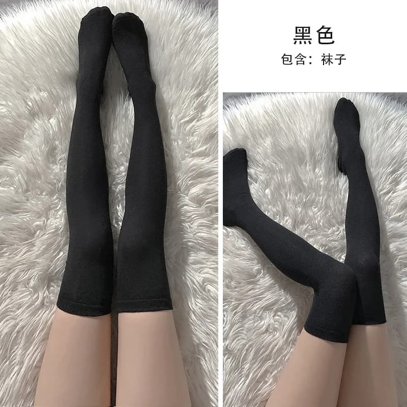 Simpatici calzini sopra il ginocchio giapponesi Jk, calzini a tubo lungo per donna, graziosi calzini per studenti Lolita, calze a tubo medio-alto, calzini in cotone 5018