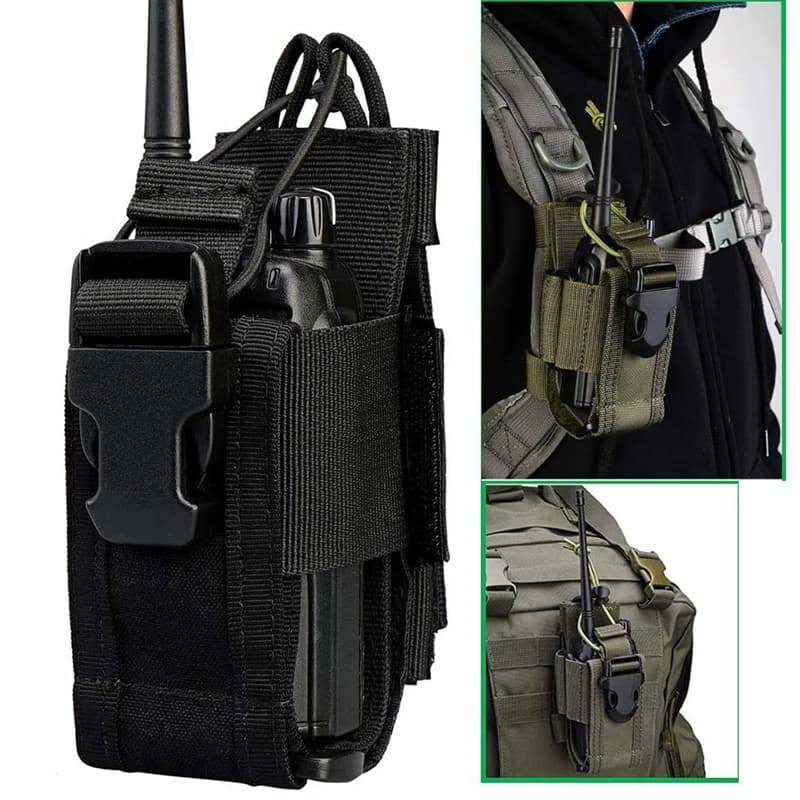 Fondina Tattica Porta Radio, Marsupio in Nylon per Walkie Talkie, Tasca Porta Caricatore, Caccia