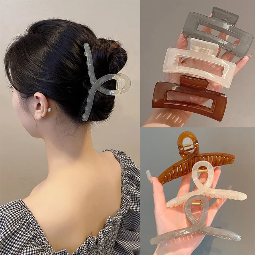 Plastica trasparente di grandi dimensioni artiglio per capelli moda donna fermagli per capelli accessori per capelli donna copricapo coda di cavallo forcine copricapo