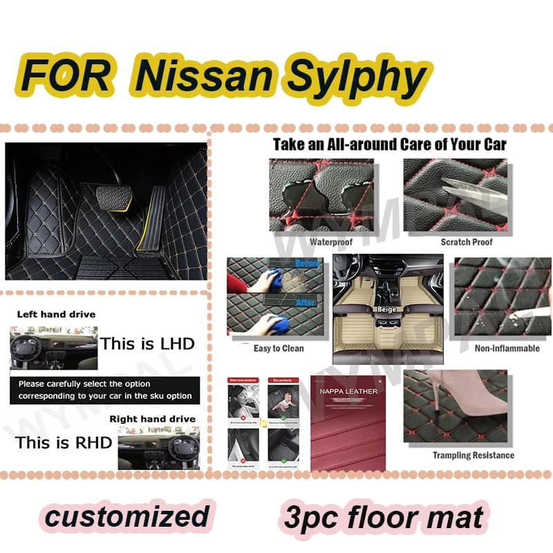 LUXURI Car Mats For Nissan Sylphy 2019 2017 2016 2015 2014 2013 2012 2011 2010 2009 2008 2007 Sentra B17 Access