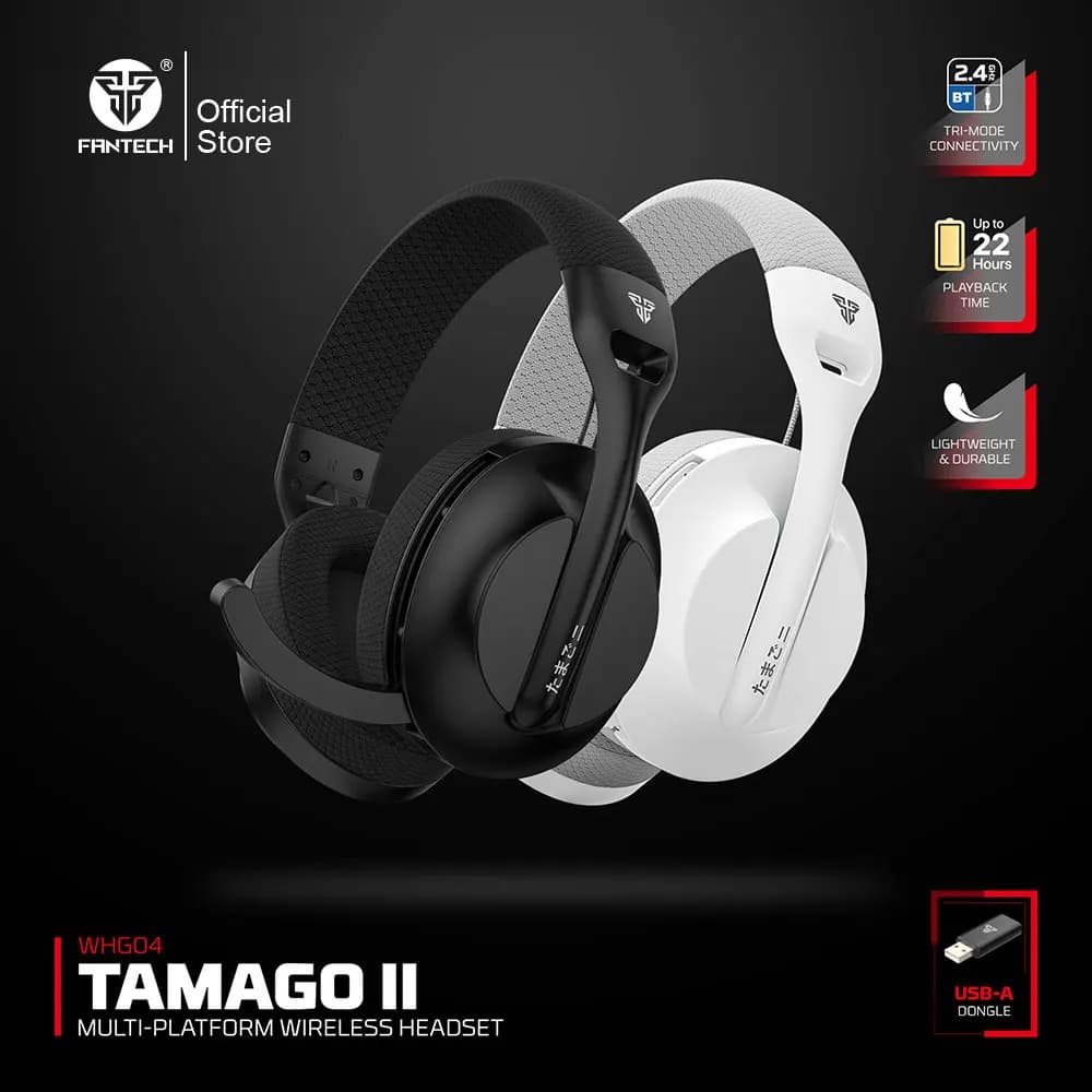 FANTECH TAMAGO II WHG04 Wired and Wireless Headphones 40MM Big Driver 22 hours of use Headphones with microphone ENC Headphones