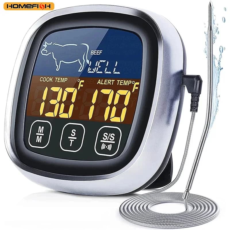 Nuovo Termometro Digitale da Cucina per Carne, Sonda Impermeabile in Acciaio Inox per Temperatura Carne, Forno, Cottura, BBQ 2026