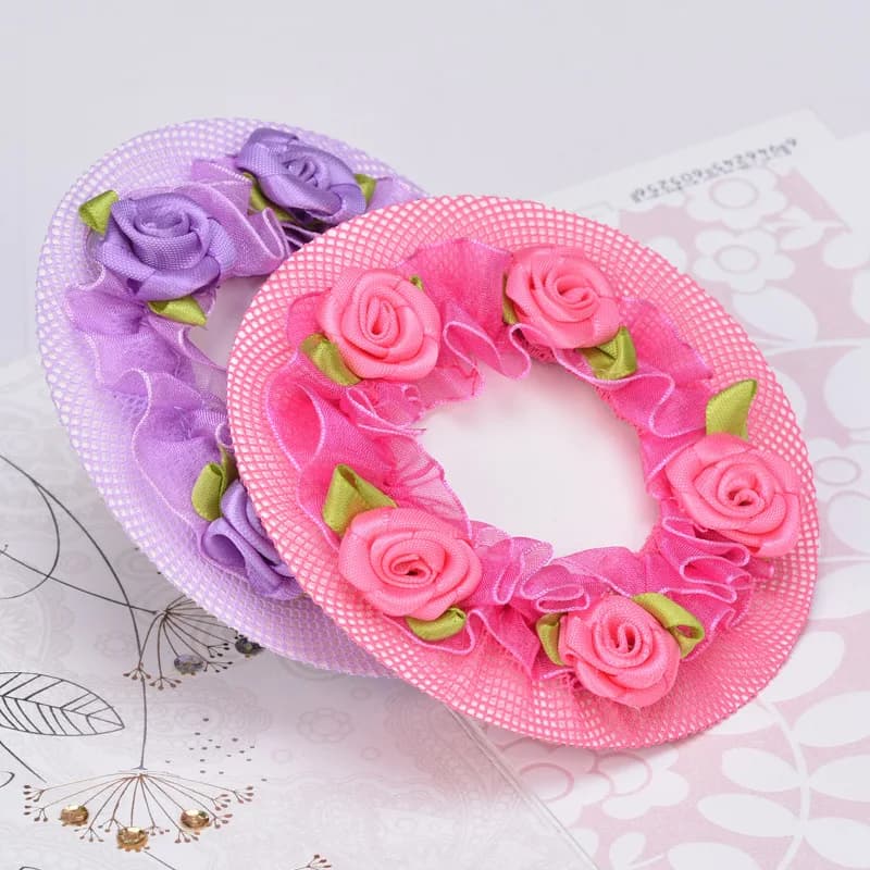 1PC Cute Flower Girls Backpack Hair Beautiful Networks Adjustable Children Dance degree Examination Elastic Network for Hot Sale Hair