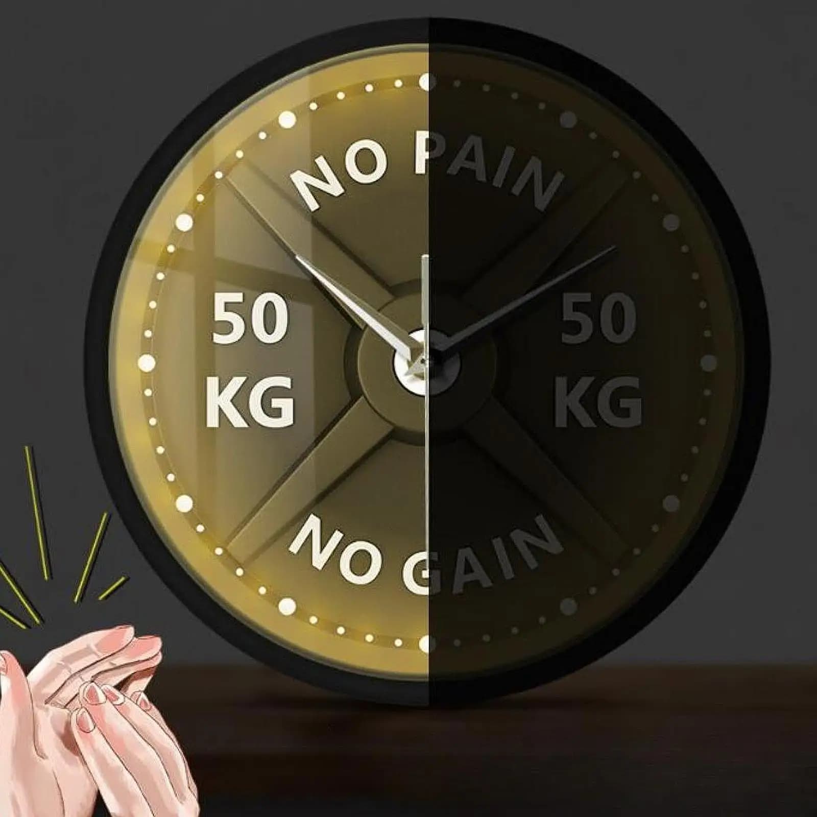 Wall Clock with 30cm Weight Plate for Libra, with LED Lights, Battery Powered, Guest Room Round Watch, Multipurpose