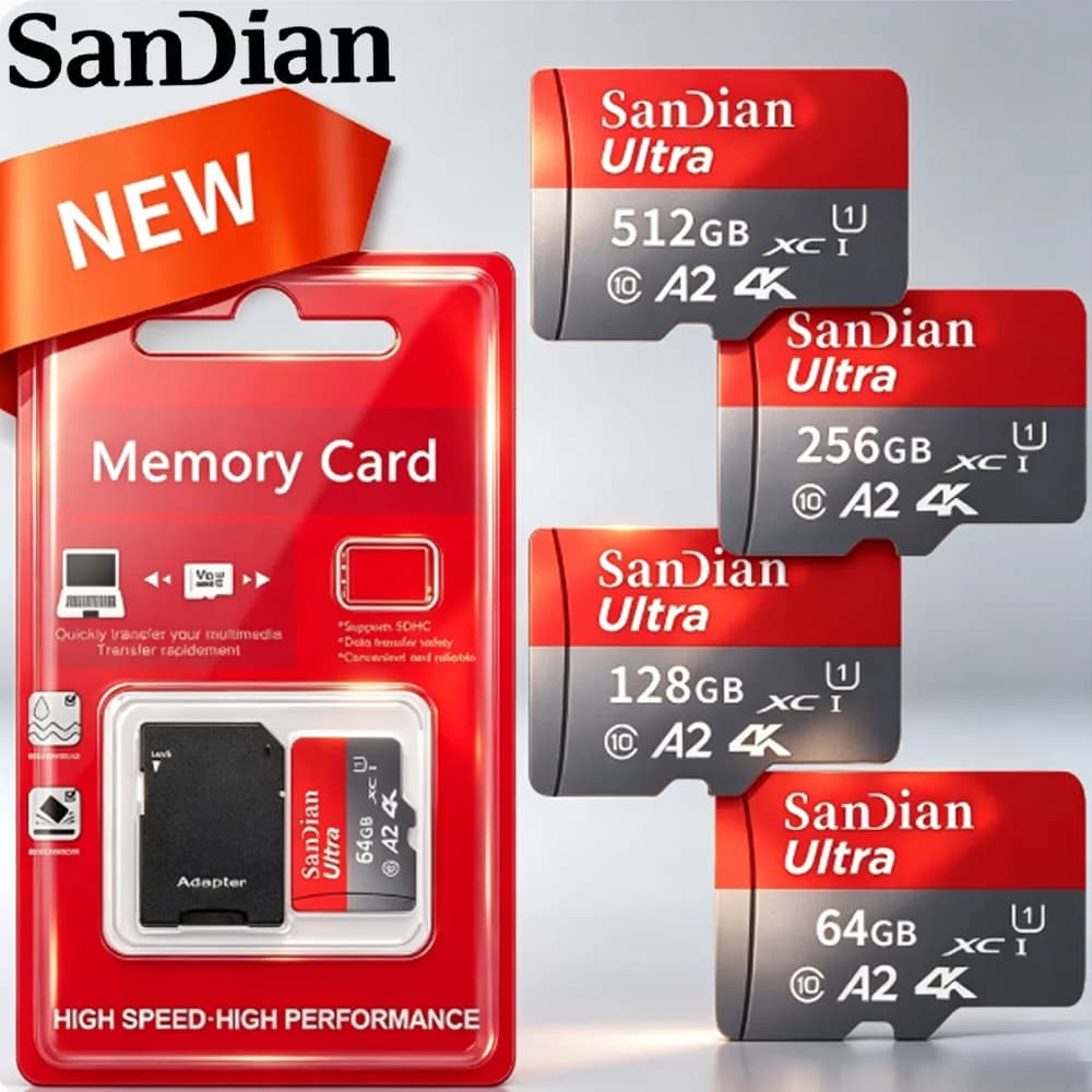 Memory Card 256GB 512GB Micro TF SD SD Card U3 V30 A2 High Speed For Nintendo Switch Game Loading Fast Storage Gaming