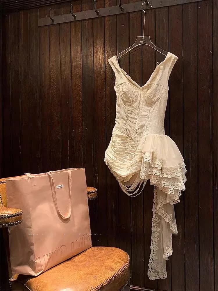 Completo Set di Lingerie Fibone con Bordo in Pizzo per il 24° Anniversario, Gonna a Coda Irregolare, Stile Classico per Donna Adulta, Quattro Stagioni
