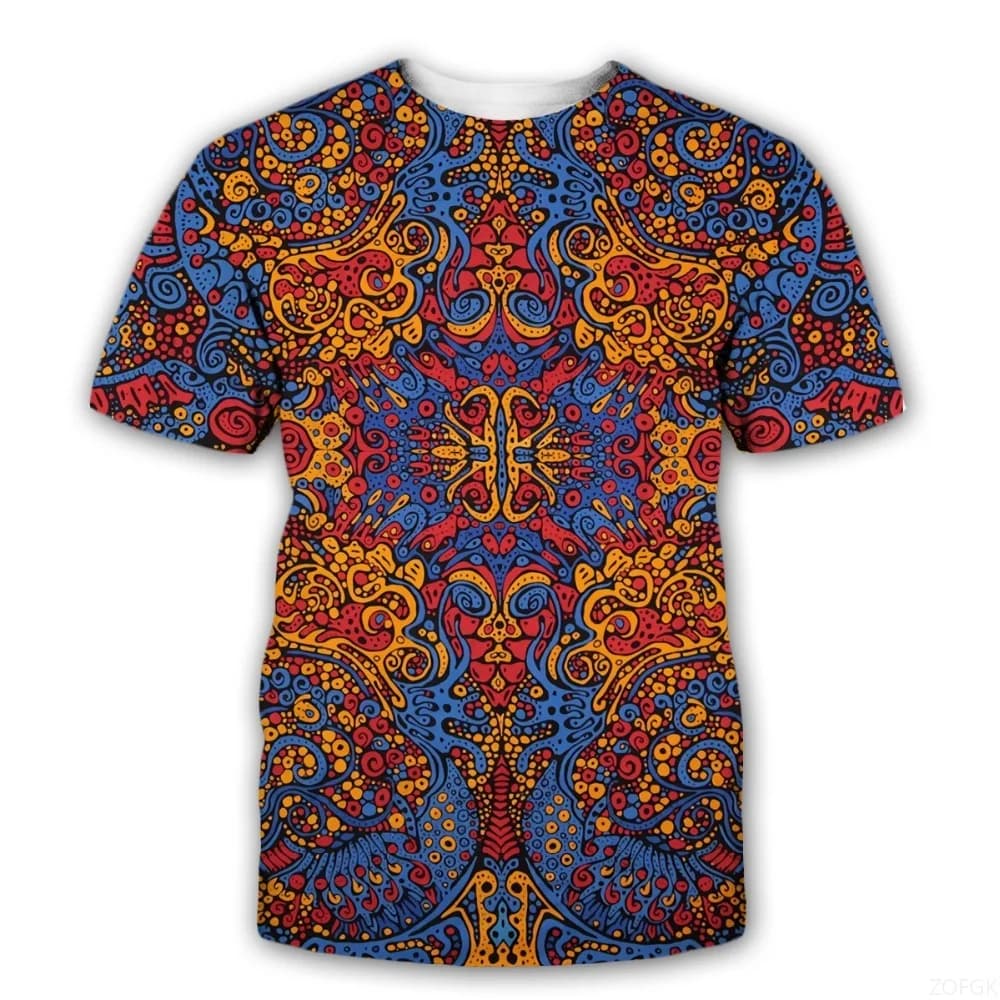 New Mysterious Symbols Trippy 3D Print T-shirt Woman Glow in the Dark Short Sleeve T-shirt Top Kid