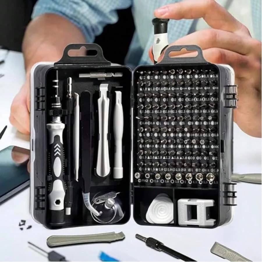 Set di cacciaviti di precisione 115 in 1, regali di utensili per uomo, mini kit di attrezzi per riparazioni con punte Torx Triwing, riparazione per computer, laptop