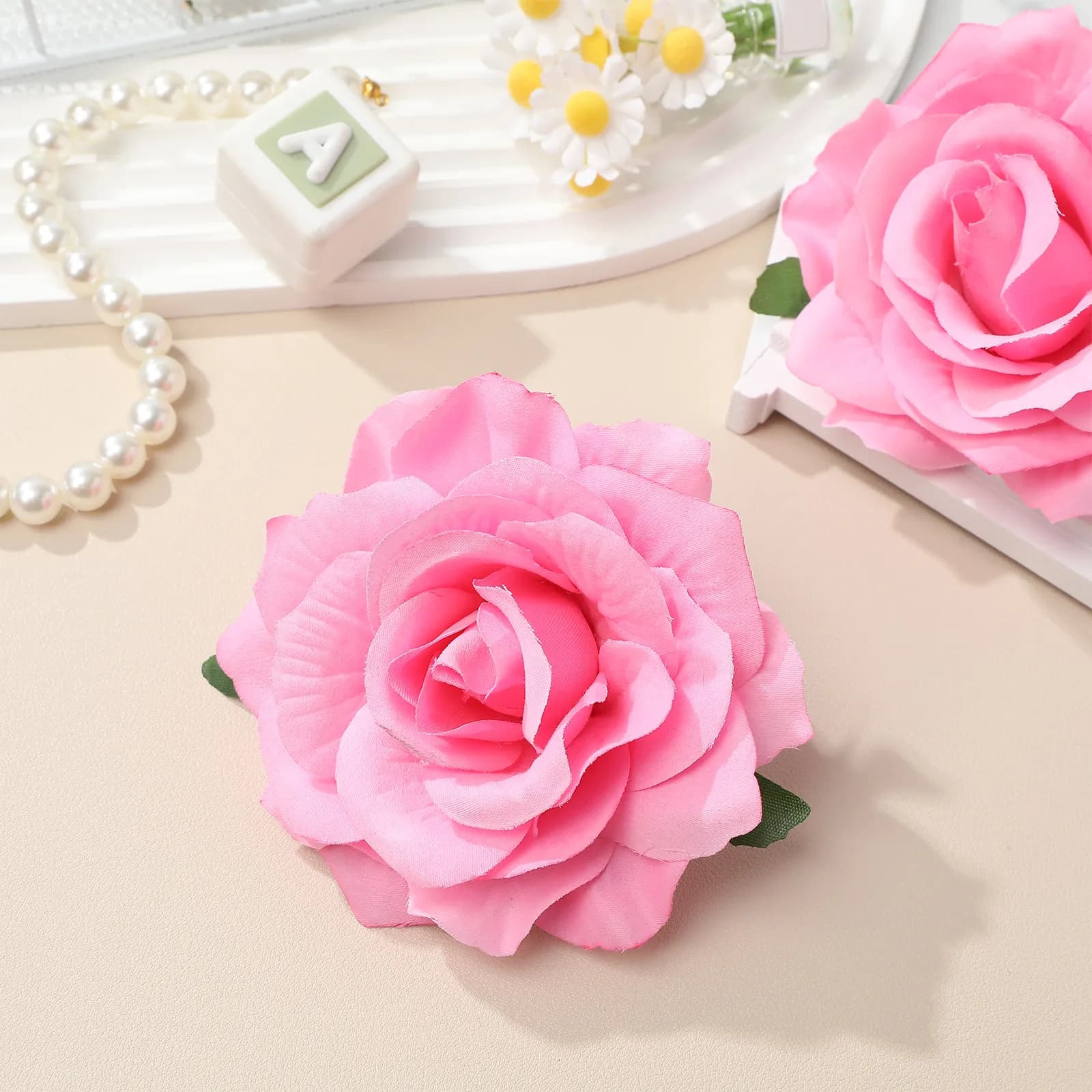 9Pcs Realistic Rose Brooch Pins Dual Purpose Hair Clips Bridal Wedding Flower Pins Valentines Day Hair Accessories for Women