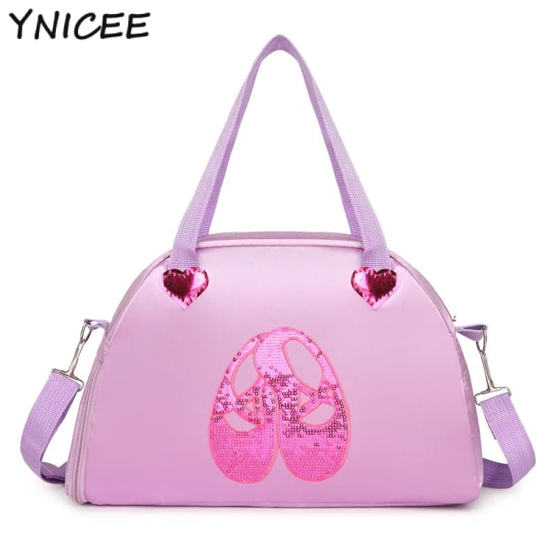 Ballet Dance paillettes borse a mano lucide rosa Kid Ballet Sport Dancing Daypack abbigliamento da palestra scarpe barili pacchetto Duffel Daypack