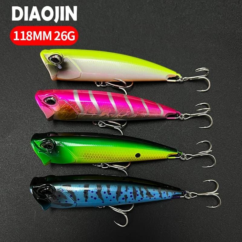 118mm 26g Topwater Big Popper Fishing Lures Sea Water traina artificiale Hard Bait Floating Pesca Fishing Wobblers Equipment
