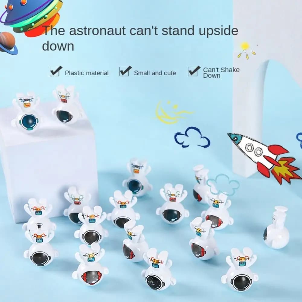 10 Pezzi Giocattolo Girevole Mini Astronauta Invertito, Antistress, Ornamento da Tavolo Divertente e Rilassante