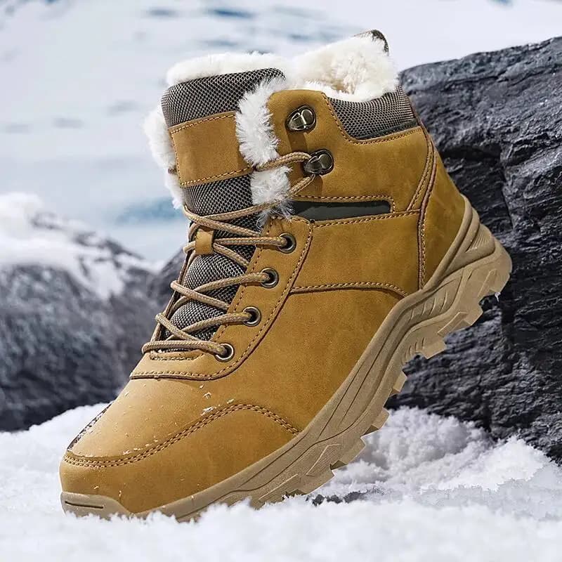 Nuovi stivali da neve da uomo foderati in pile con suola spessa autunno e inverno, scarpe da trekking all'aperto, scarponi da caccia, scarponi da trekking