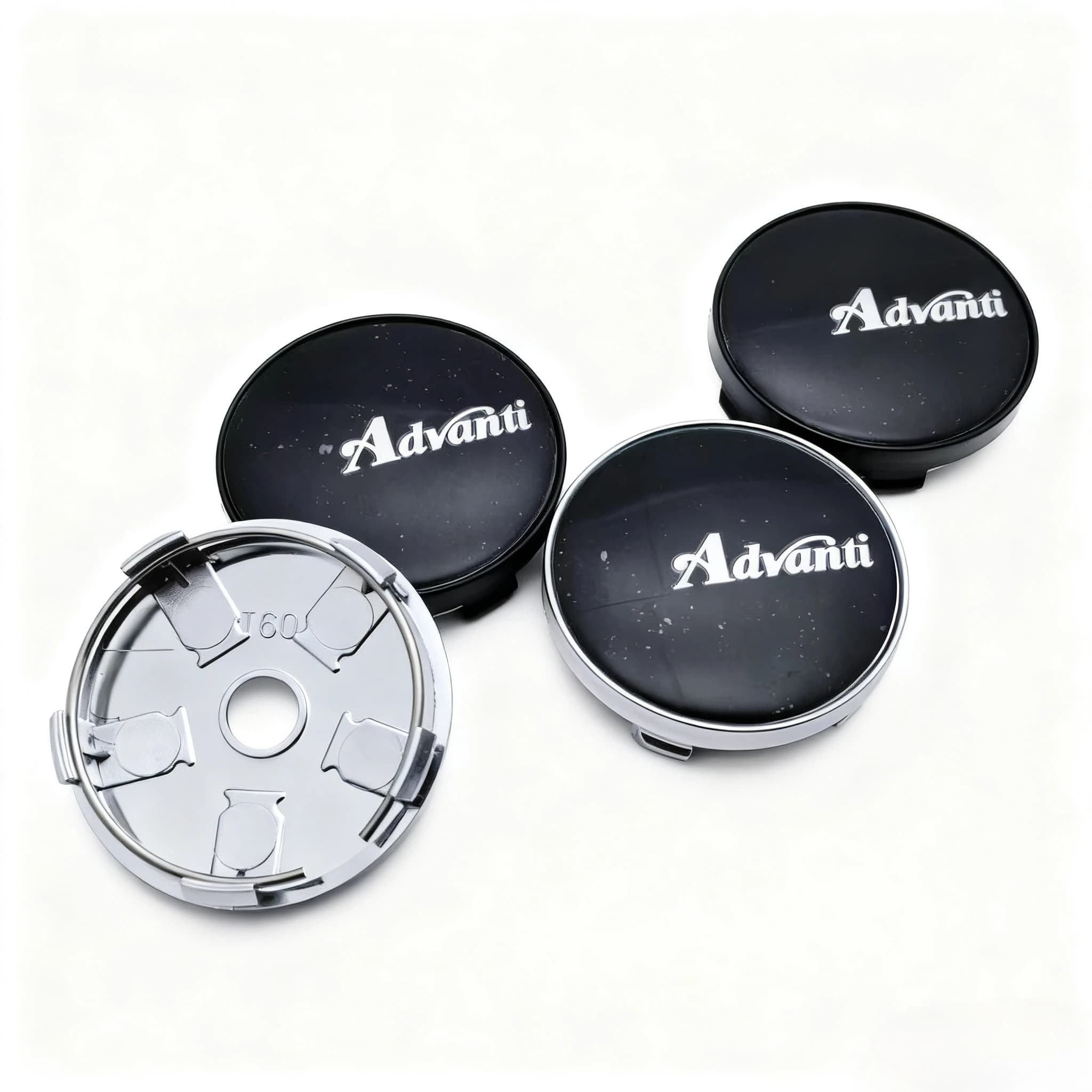 4 pz. Coprimozzi per auto con logo Advanti Racing, D.E. 60MM, clip 56MM, tappi antipolvere per mozzo ruota, copricerchi, accessori auto