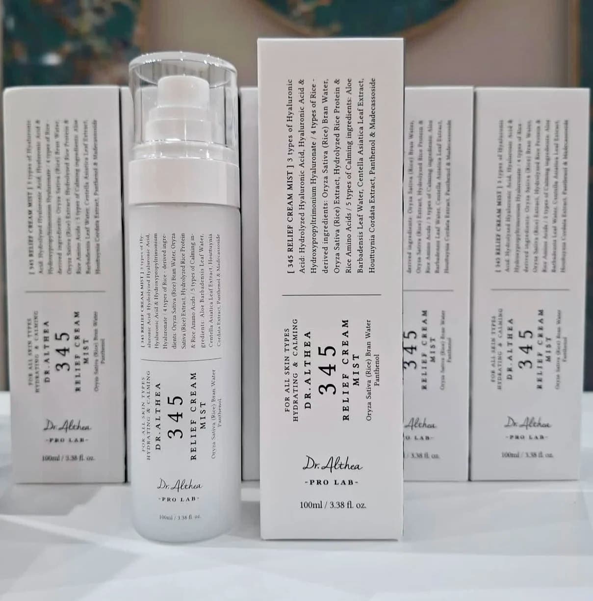 Spray Essenza Viso Originale 100ml Dr. Althea 345 Relief Cream Mist, Acido Ialuronico Idratante e Levigante per Tutti i Tipi di Pelle