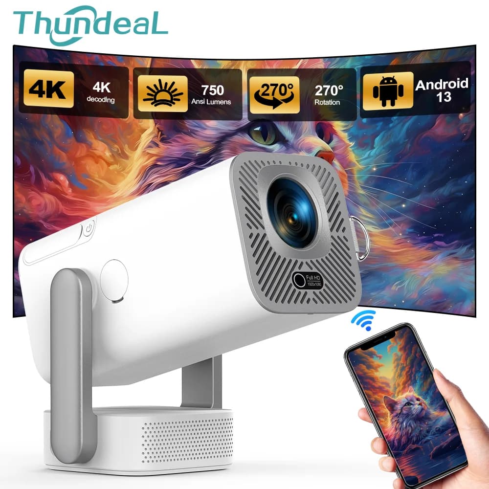 Proiettore Mini HD ThundeaL TD80 Pro Full HD 1080P 4K Video WIFI Android Portatile TD80Pro Home Theater Cinema PK TD80W