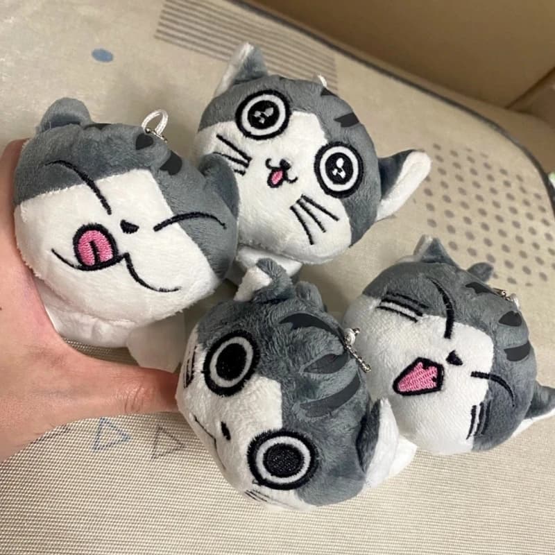Portachiavi con Mini Peluche a Forma di Formaggio Kawaii da 10 cm, Gatto Animale Imbottito, Stile Instagram, Ciondolo per Borsa e Zaino, Regali