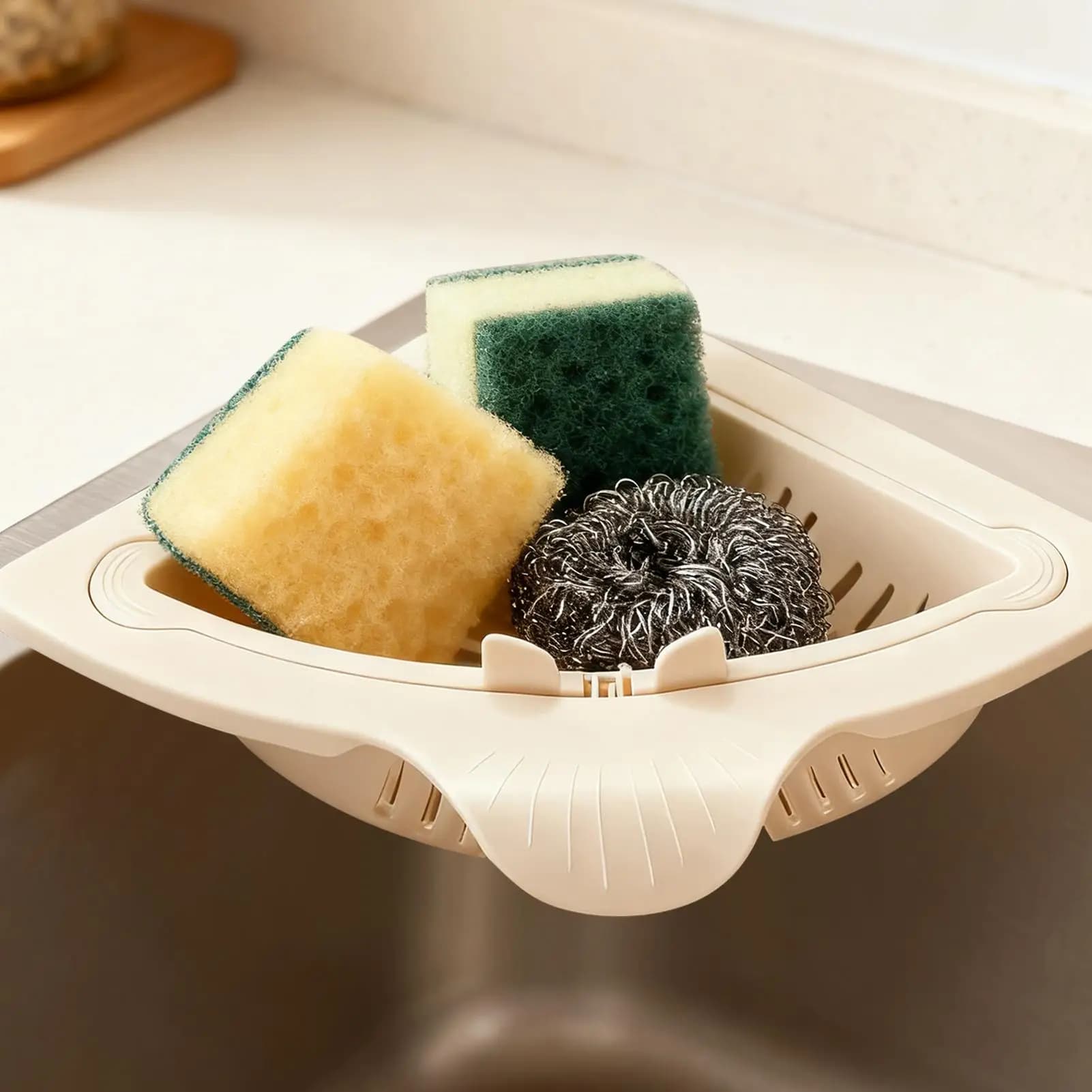 Cestello scolapiatti per lavello ad angolo Cestello magnetico per cucina in silicone Cestello per scolapiatti per lavello per rifiuti di rifiuti di alimenti