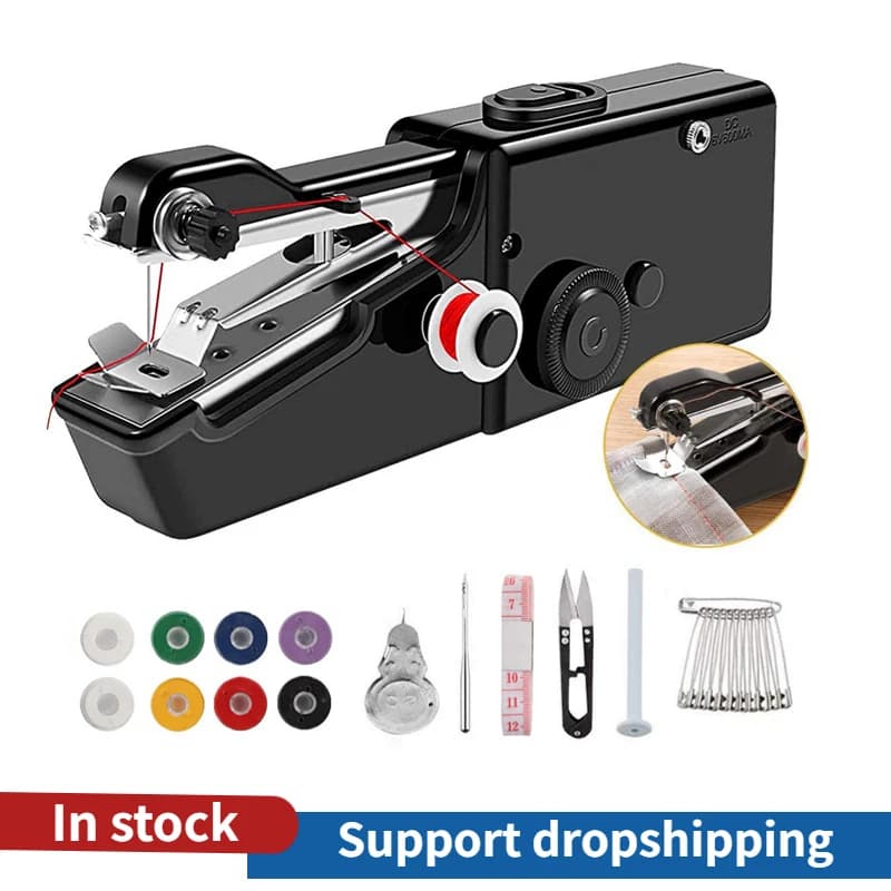 Mini macchina da cucire portatile portatile punto cucito cucito vestiti senza fili tessuti kit macchina da cucire elettrica utensile domestico
