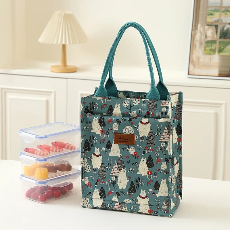 Nuova borsa porta pranzo in tessuto impermeabile in stile coreano, set porta pranzo con borsa da studio di grande capacità, borsa per la mamma, borsa porta pranzo.