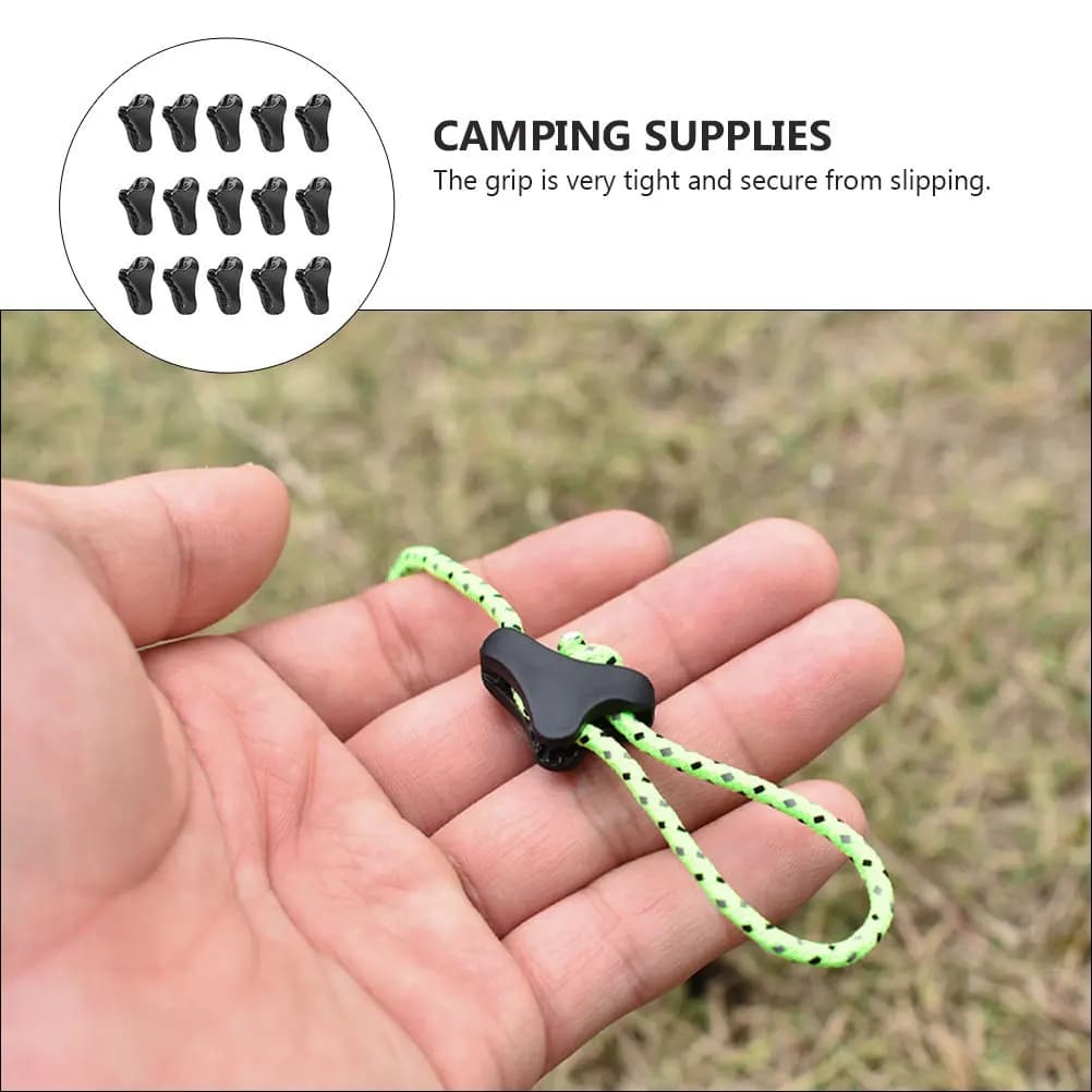 50 Pieces Tensioners for Tend Corda, Plastic Buckles for Corda Antivento, Pelo Sack Fisers and Camping Backpacks