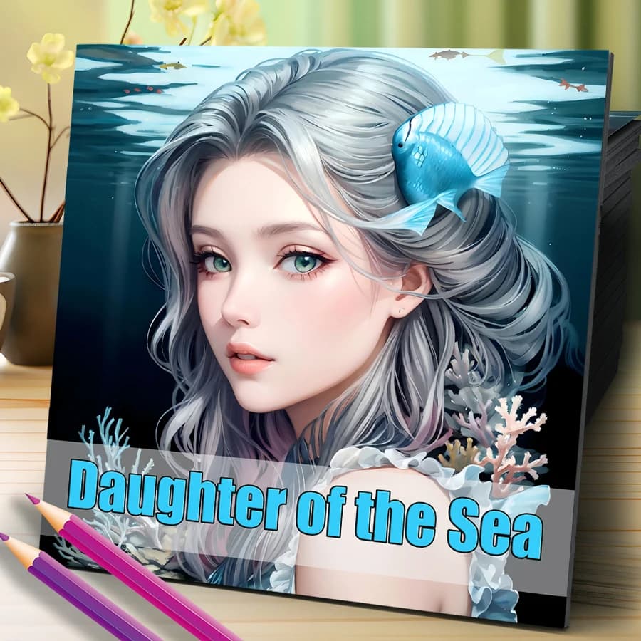 Daughter of the Sea Coloring Book 20 Page Art Graffiti Painting Drawing For Adults And Teens Featuring Birthday Party Kill Time