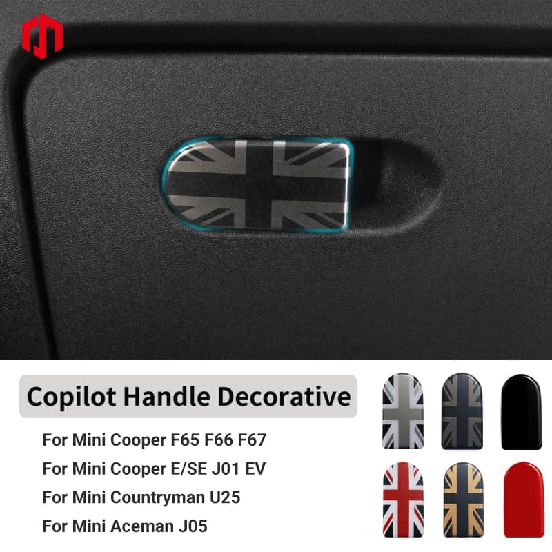 Adesivo decorativo per scatola portaoggetti con maniglia per vano portaoggetti per MINI Cooper F65 F66 J01 J05 U25 F67 Accessori interni per auto-styling