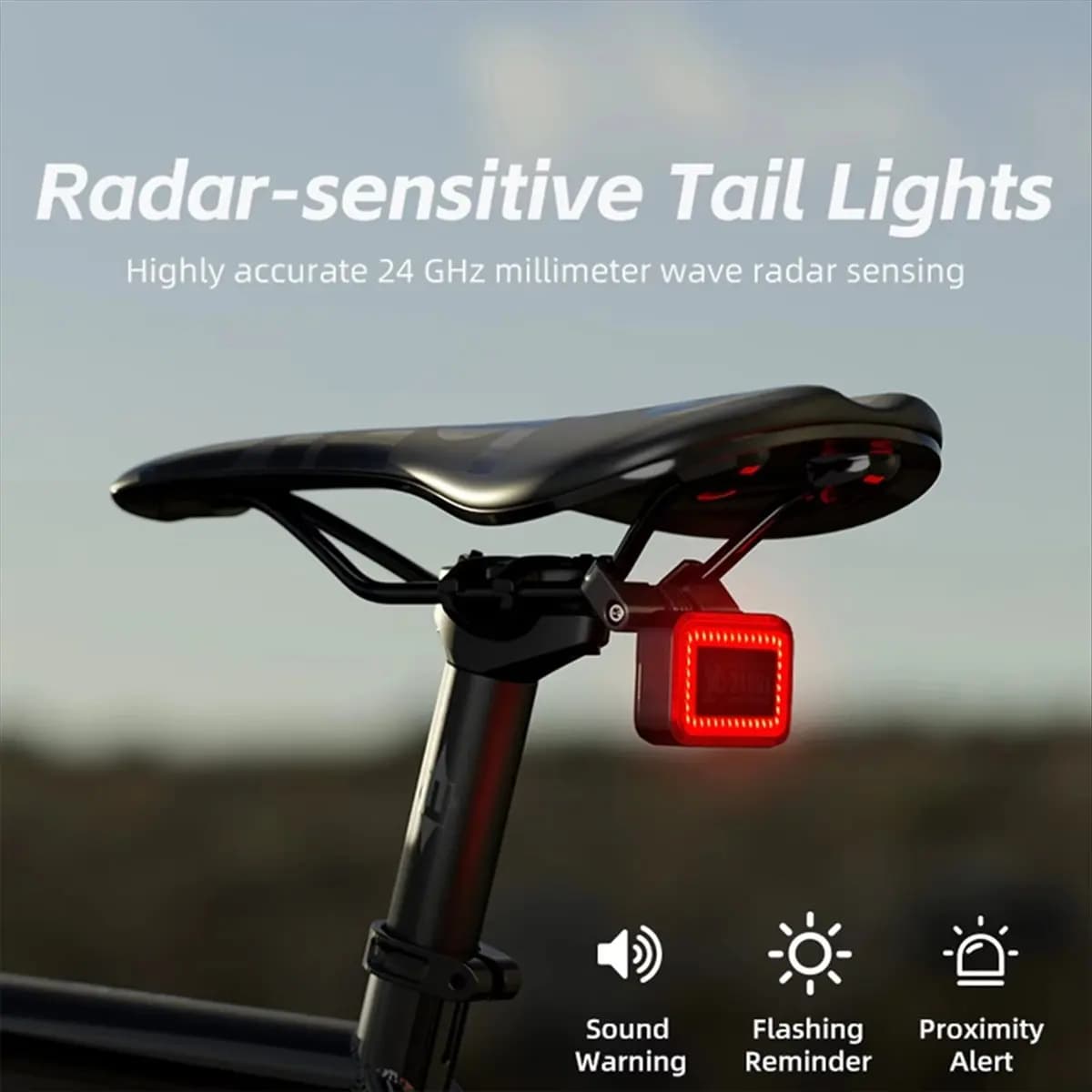 L77A 24GHz Radar Bicycle Backlight Smart Sensing Cycling Spie IP64 Waterproof LED Bicycle Light Bike Accessories