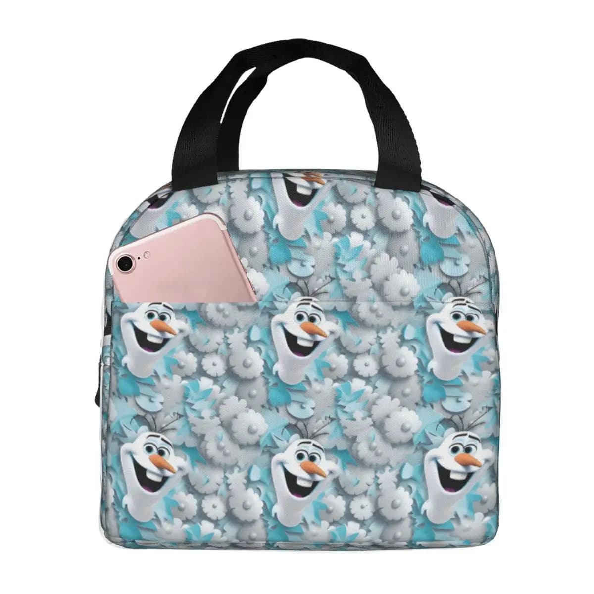 Borsa Termica Personalizzata F-Frozenes per Donne, Impermeabile, con Personaggi Olaf ed Elsa, per Ufficio, Picnic e Viaggi