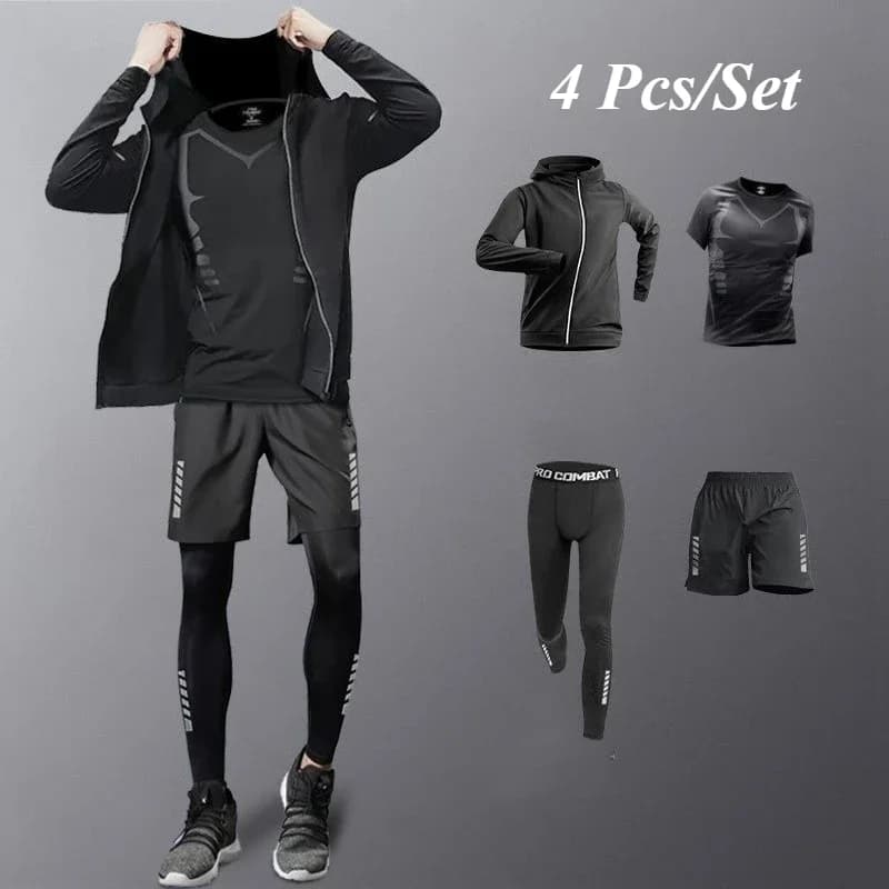 Collant da uomo tuta sportiva palestra uomo abbigliamento sportivo abbigliamento sportivo per uomo allenamento tute da jogging set di tute a compressione da corsa