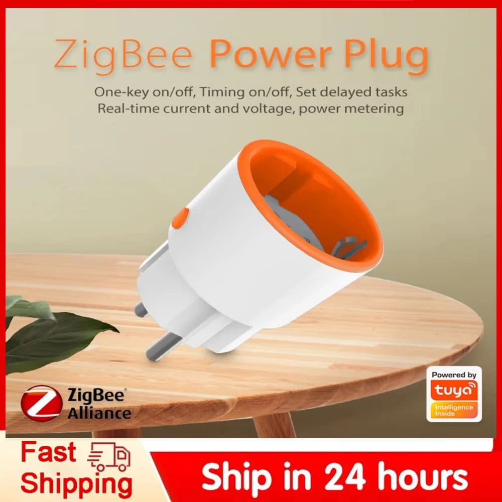 Tuya 16A Spina di alimentazione Zigbee Controllo vocale Monitor energetico Blocco bambini Programma Timer Presa di corrente Funziona con Alexa Google Assistant