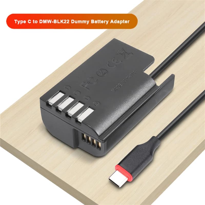 Adattatore CA per batteria fittizia da tipo C a DMW-BLK22 per Panasonic Lumix G9 DC-S5K DC-S5 GH5S GH5 II GH6 GH4 GH3 Caricatore per fotocamera