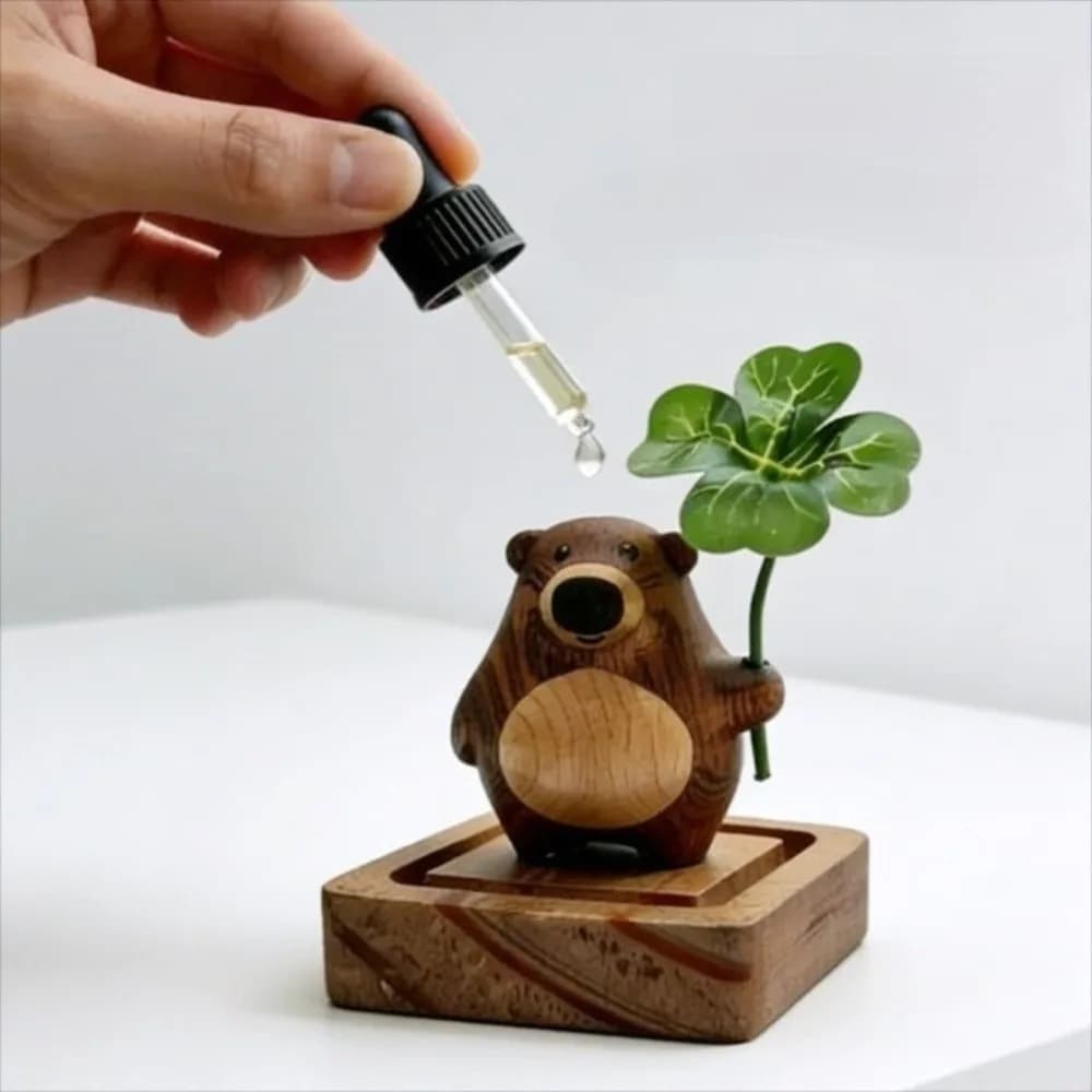 Creative Wood Aroma Diffuser Fragrance Ornament Long-Lasting Essential Oil Diffuser Cute Bear Desktop Aroma Diffuser Home