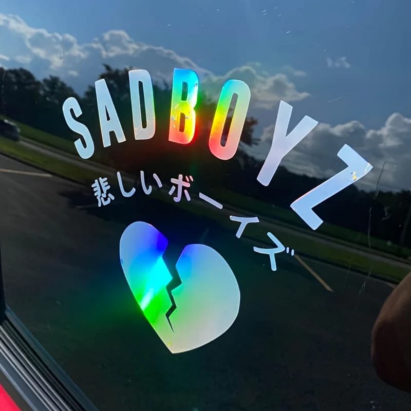1PC/Sad Boy Car Sticker/Motorcycle Sticker/Helmet Sticker/JDM Japanese Style Exhaust Street Racing Sticker