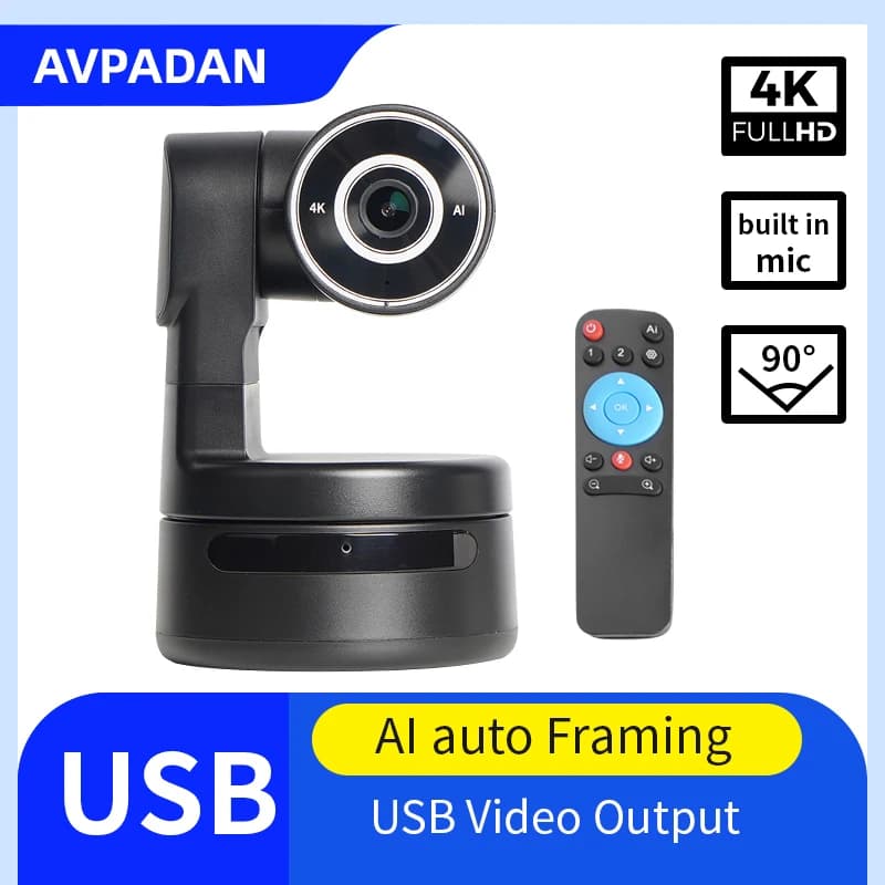 MINI 4k ptz camera function AI set up automatic USB webcam for live computer streaming