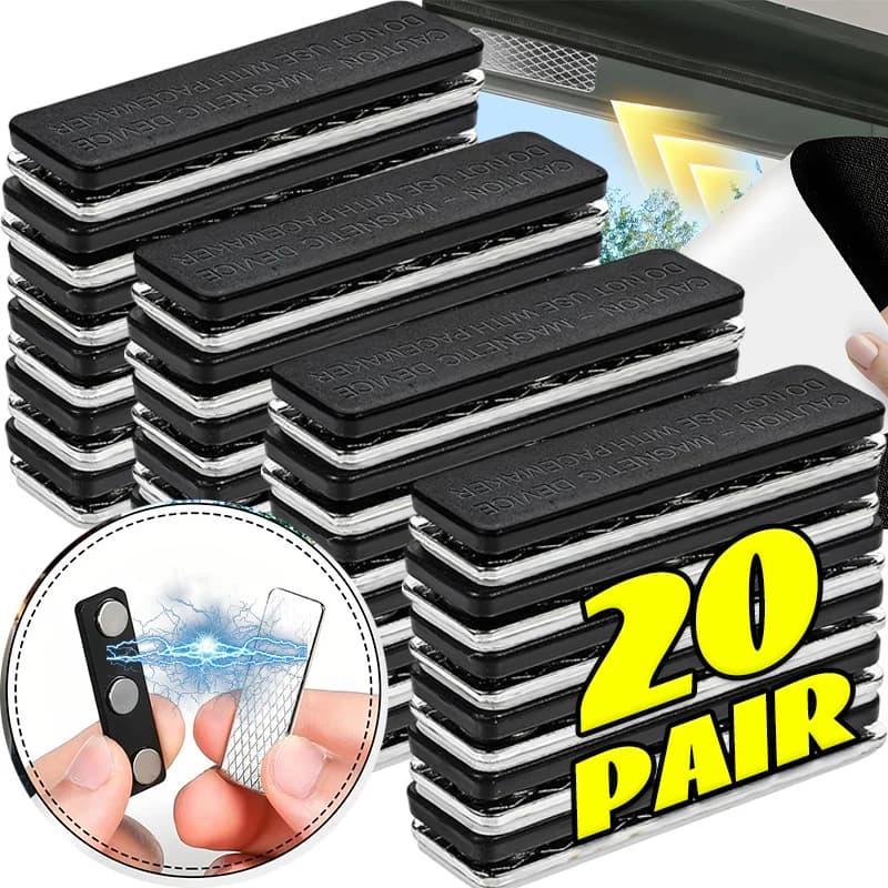 Clip Magnetiche Forti per Tende, Senza Foratura, Fermatende Adesivi per Finestre, Chiusure per Tende Oscuranti, Decorazioni per la Casa