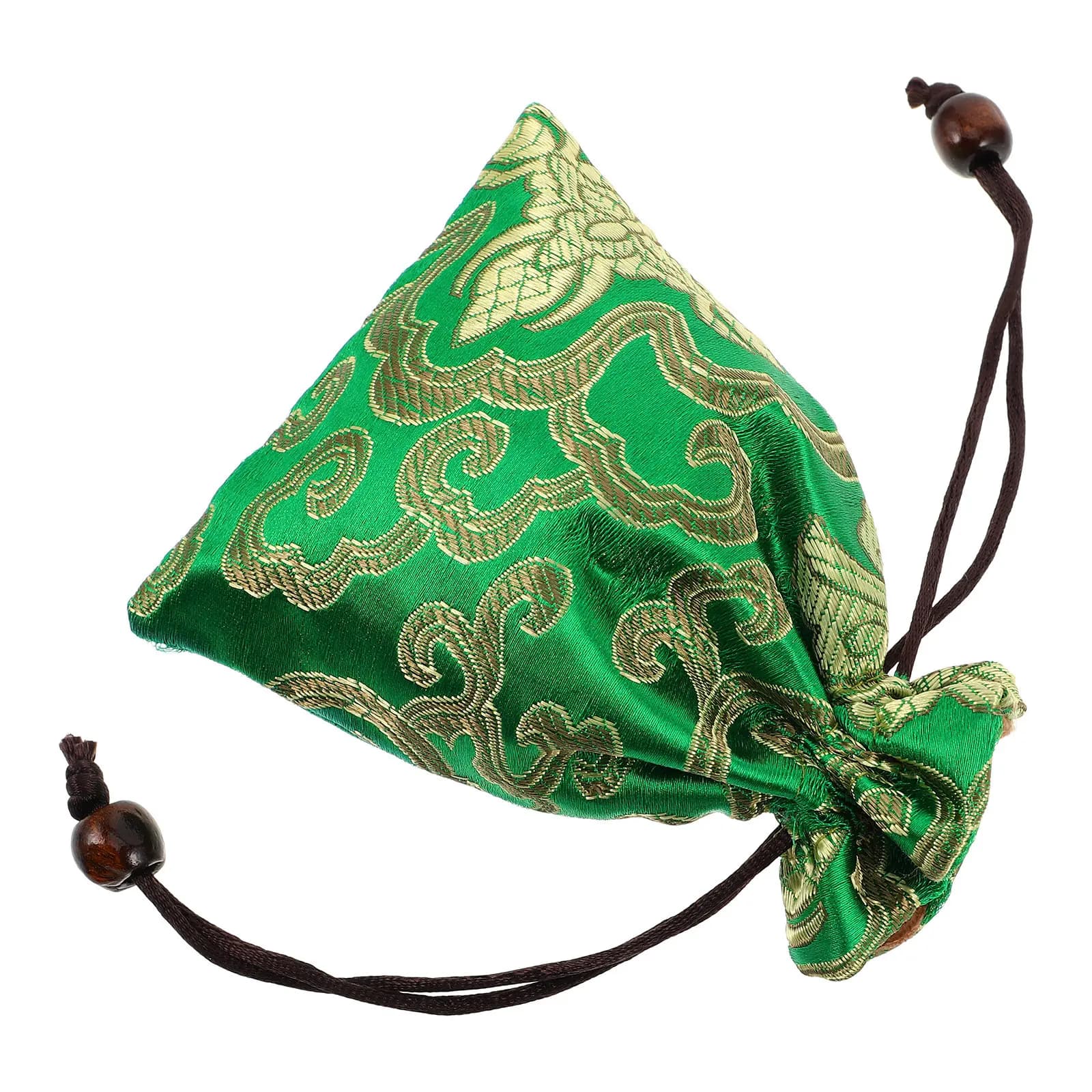 Embroidered Drawstring Silk Brocade Pouch Small Jewelry Storage Bag Organizer for Singing Bowl Meditation Accessory