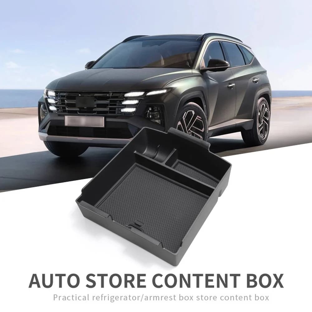 Auto Arm Holder Box for Hyundai TUCSON 2025, ABS, 19.3*17.6*6cm, Auto Organizer with Non-slip and Waterproof Base