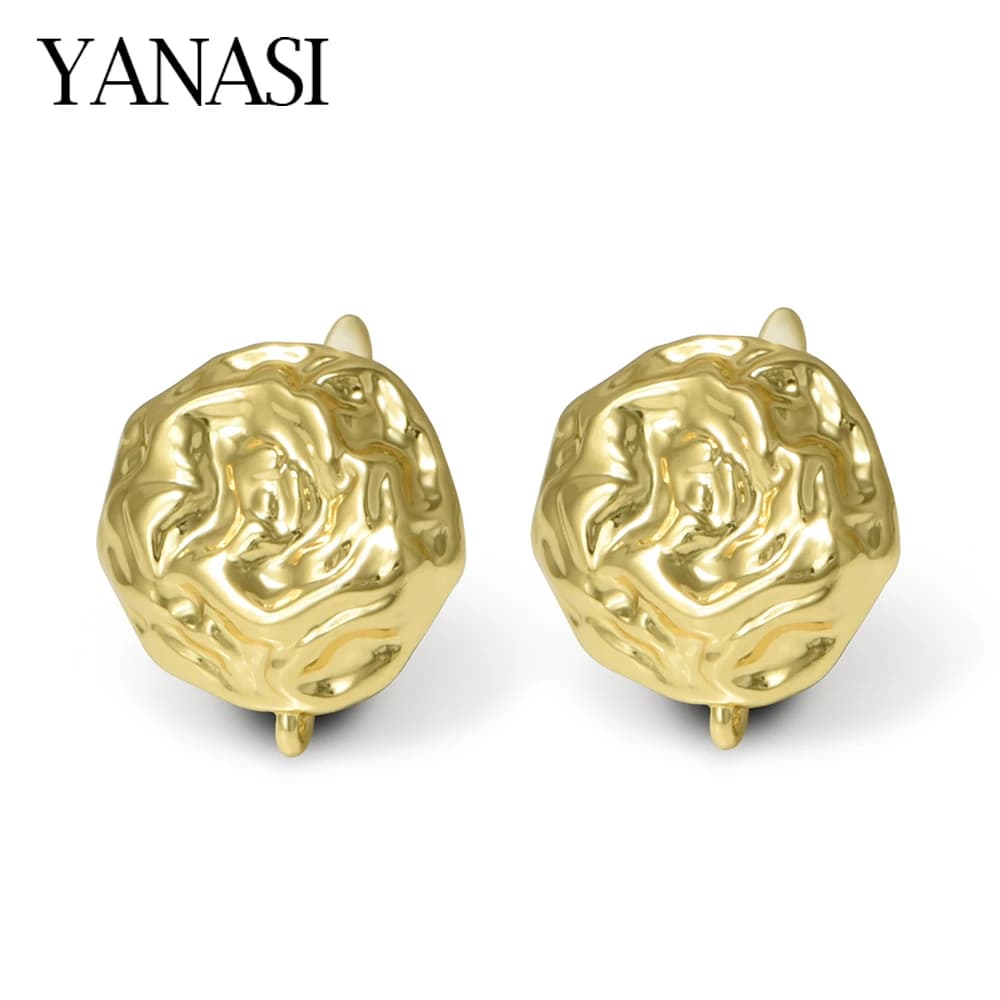 NEW 18K Gold/ Rhodium Plated Big Size Round Earring Hooks Clasps For DIY Jewelry Making Accessories Hypoallergenic YANASI