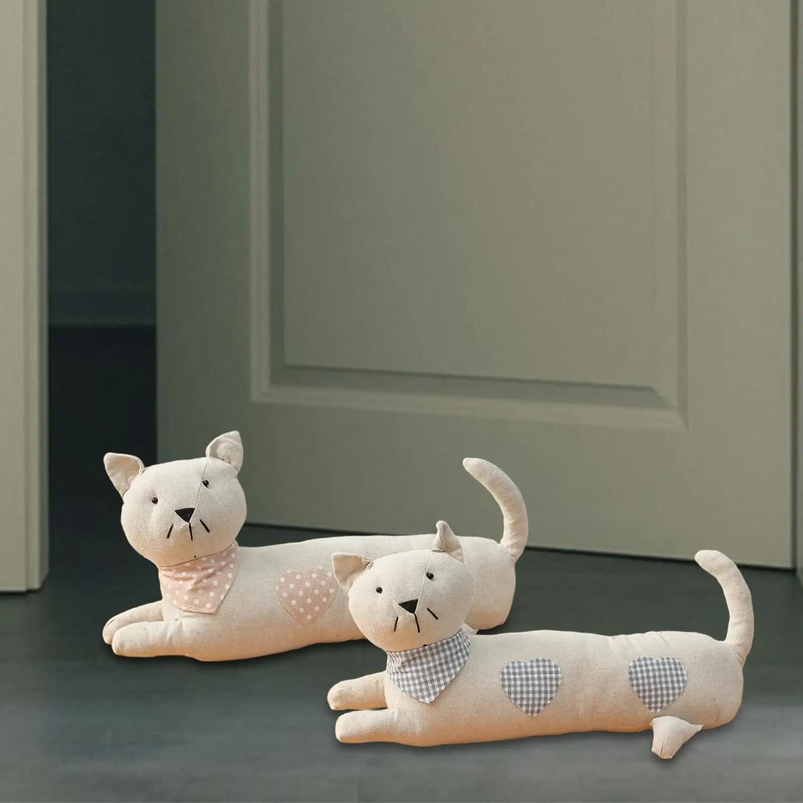 Fermaporta decorativo con animali ponderati, protezione per pavimento in peluche ripiene di gatti, per camera da letto o cameretta dei bambini