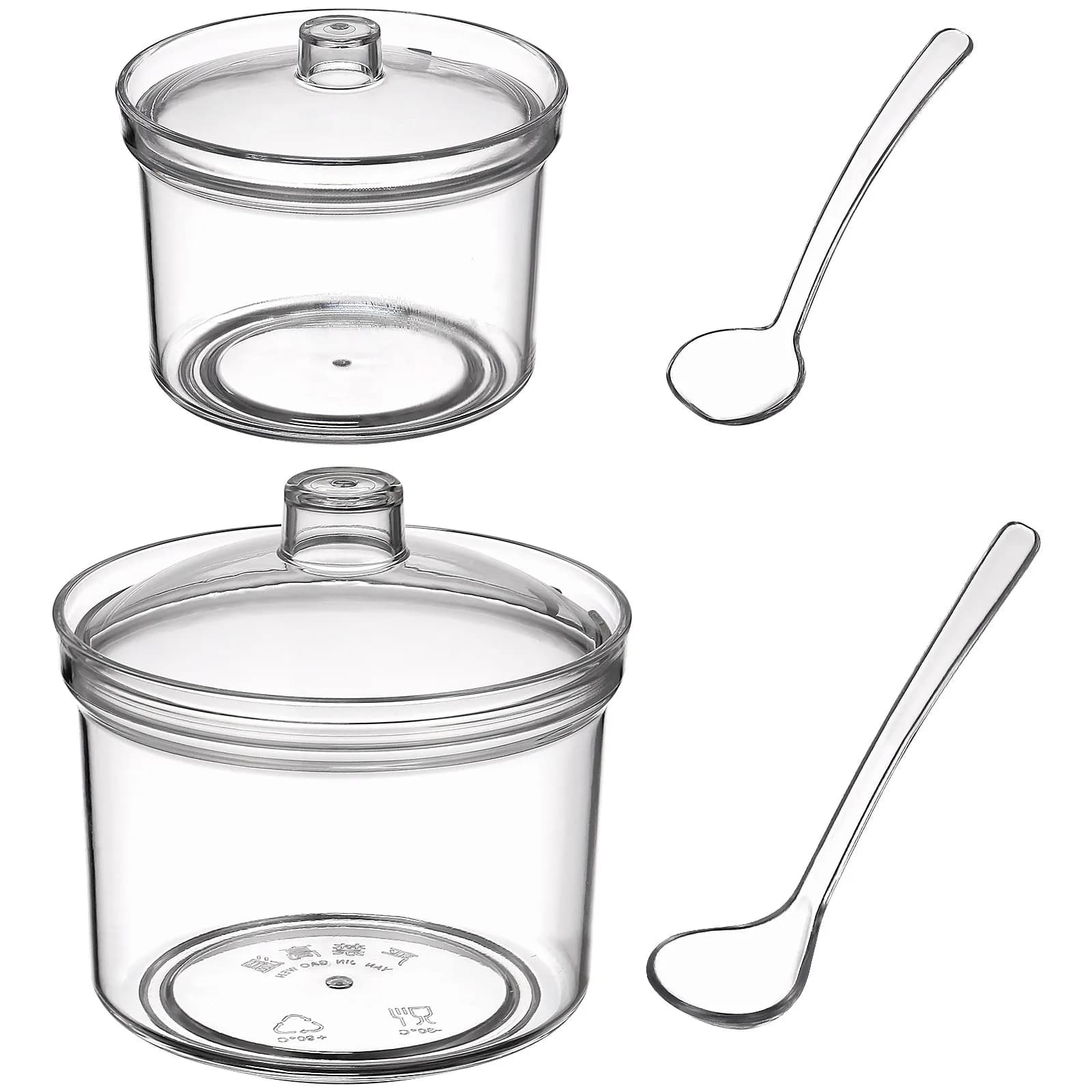 2 Set Dispenser per Spezie in Acrilico Trasparente, Contenitore per Sale e Zucchero, Accessori da Cucina, Porta Spezie, Barattoli per Condimenti